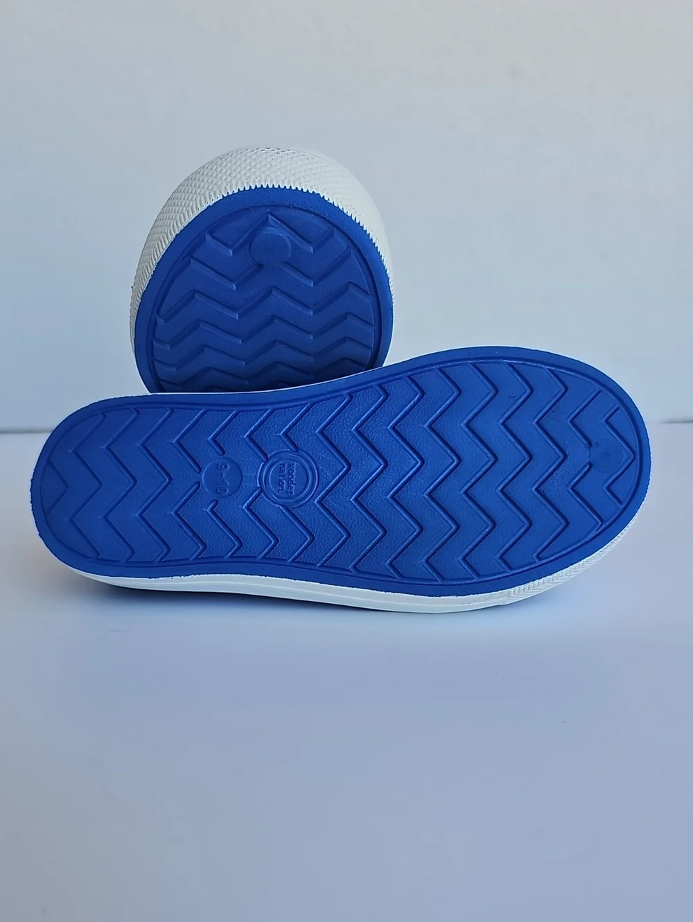 Wonder Nation Blue & White Rubber Water Shoes Slip On Clogs Size 9-10